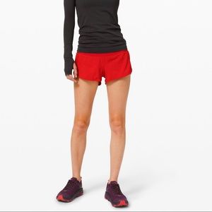 NWOT Lululemon Red Speed Up Low-Rise Short 2 Reg